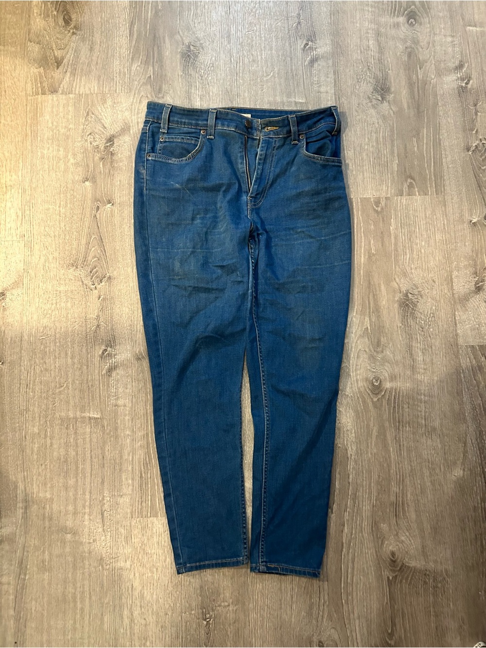 Levi Orange Tab 721 Vintage High Rise Skinny Jeans in Deep Blue Denim